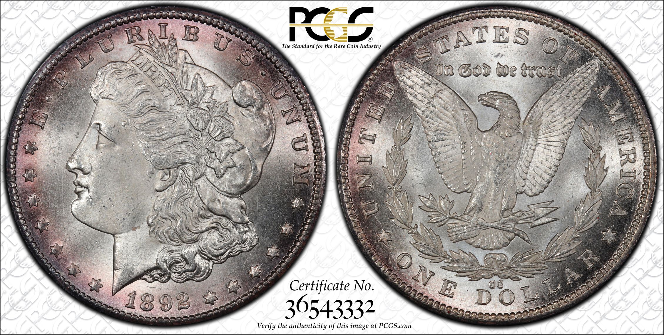 1892-CC PCGS MS65 MORGAN DOLLAR