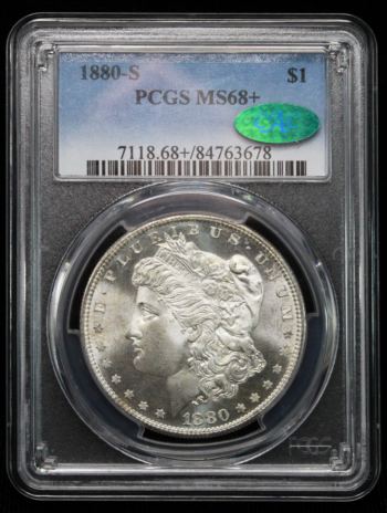 1880-S MORGAN DOLLAR $1 PCGS MS68+ *CAC* POP 38+5! (63678