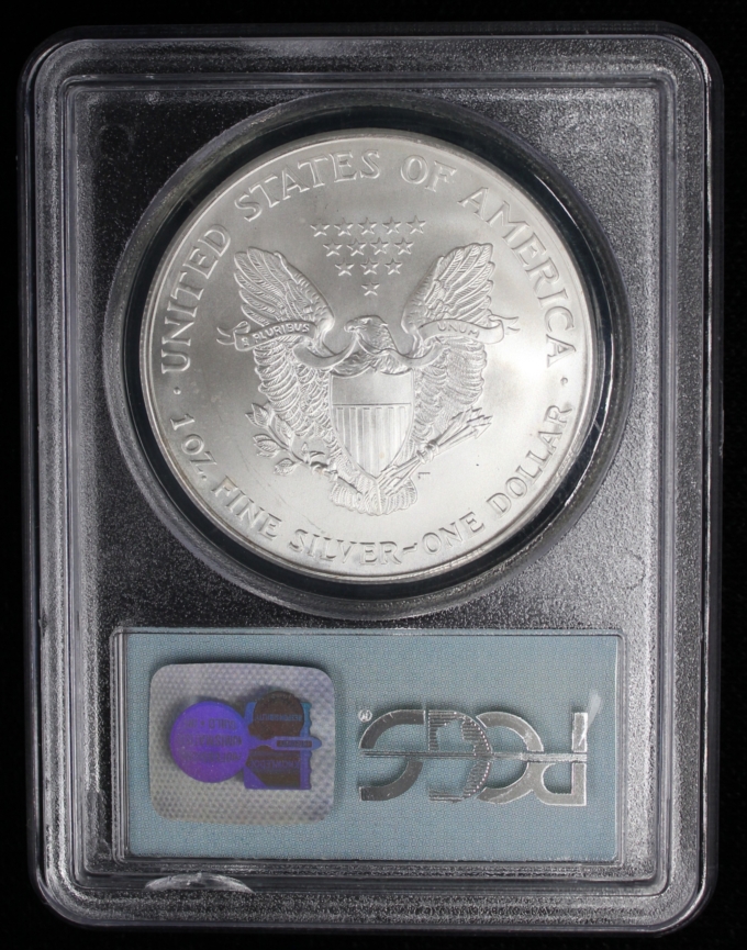 2001 AMERICAN SILVER EAGLE PCGS GEM UNC 9/11 WTC GROUND ZERO RECOVERY (PQ038)