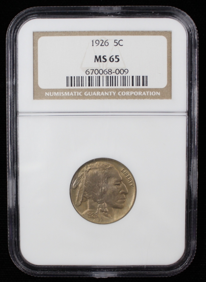 1926 BUFFALO NICKEL 5C NGC MS65 (PQ040)