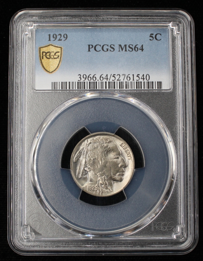 1929 BUFFALO NICKEL 5C PCGS MS64 (PQ042)