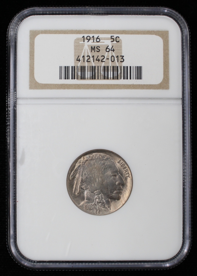 1916 BUFFALO NICKEL 5C NGC MS64 (PQ048)