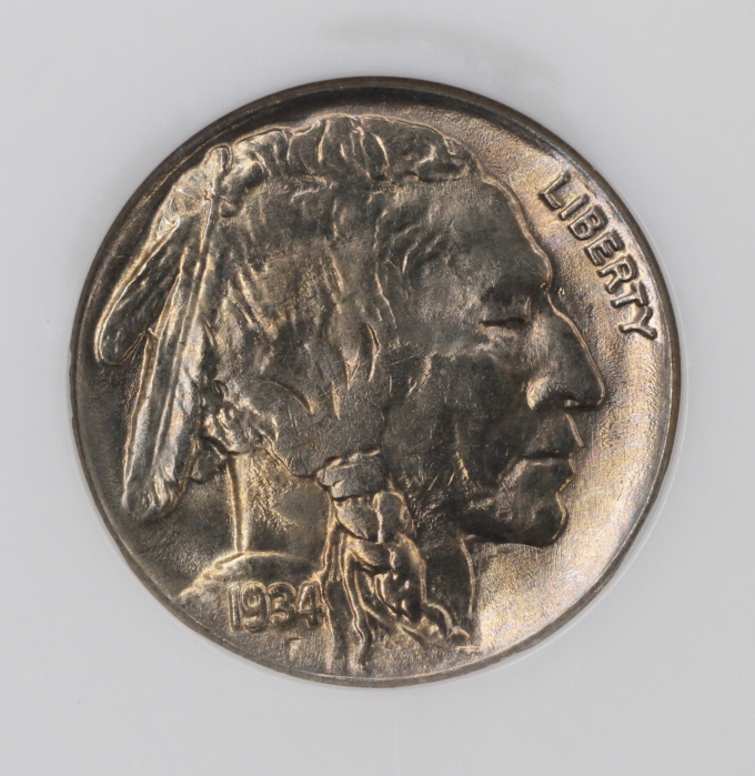 1934 BUFFALO NICKEL 5C NGC MS64 - OLD FATTY HOLDER (PQ046)