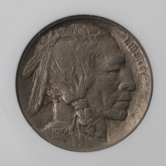 1914-D BUFFALO NICKEL 5C NGC AU55 SEMI KEY DATE (PQ047)