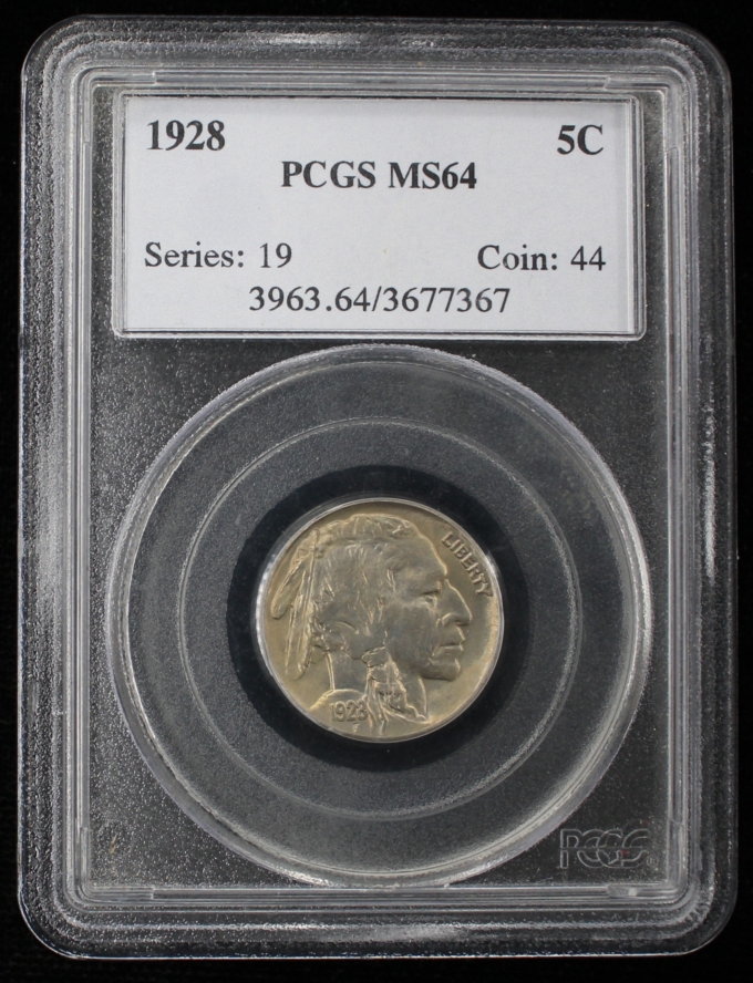 1928 BUFFALO NICKEL 5C PCGS MS64 (PQ053)