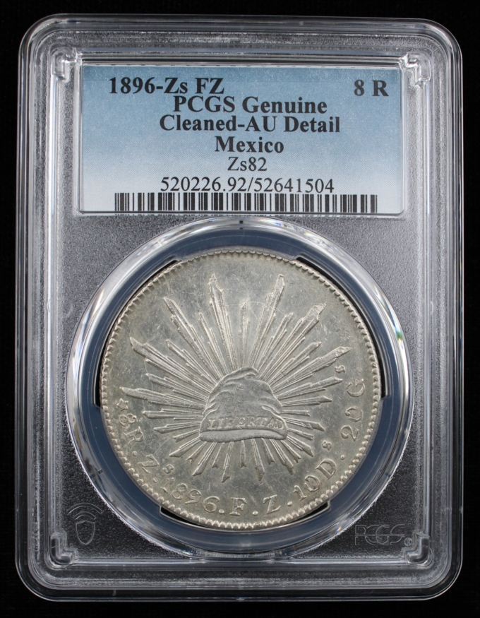 1896-Zs FZ MEXICO 8 REALES PCGS AU DETAILS - LIBERTAD CAP & RAYS (PQ023)